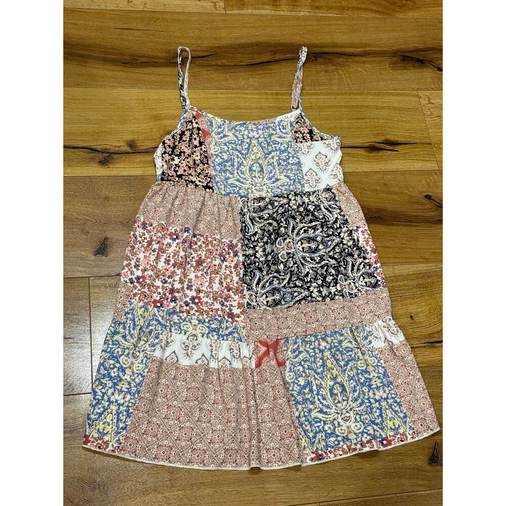 Altar'd State "Out To Brunch" patchwork mini dress XS - Picture 2 of 4